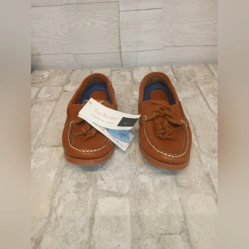 Top Boroni NWT Men's Size 6.5 Brown‎ Leather Boat Shoes